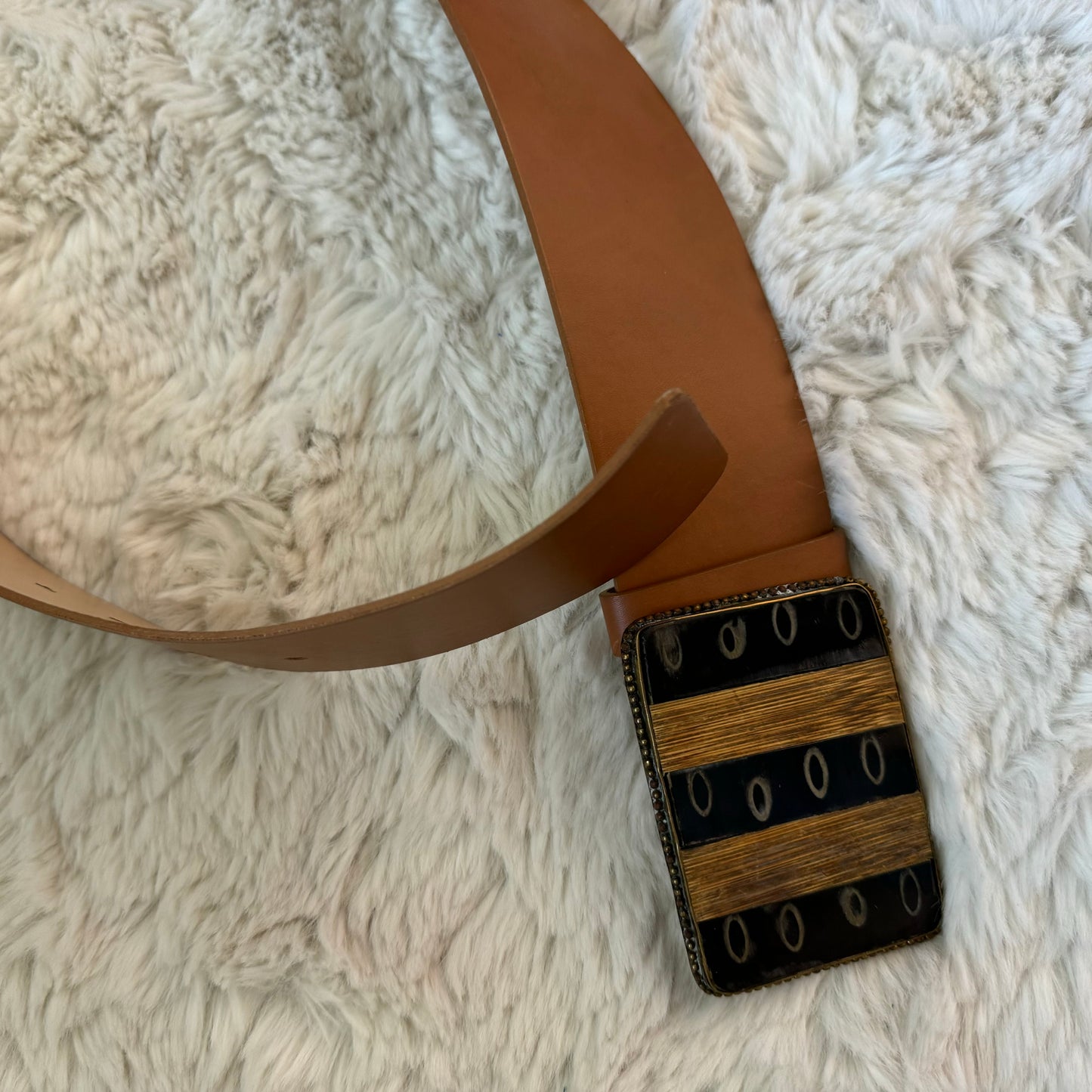 Tan Chunky Statement Belt