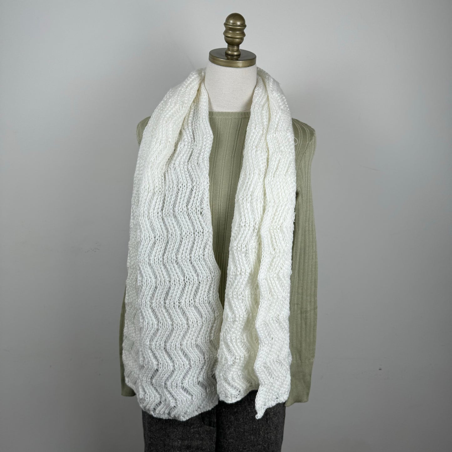 Cream Chunky Knit Scarf