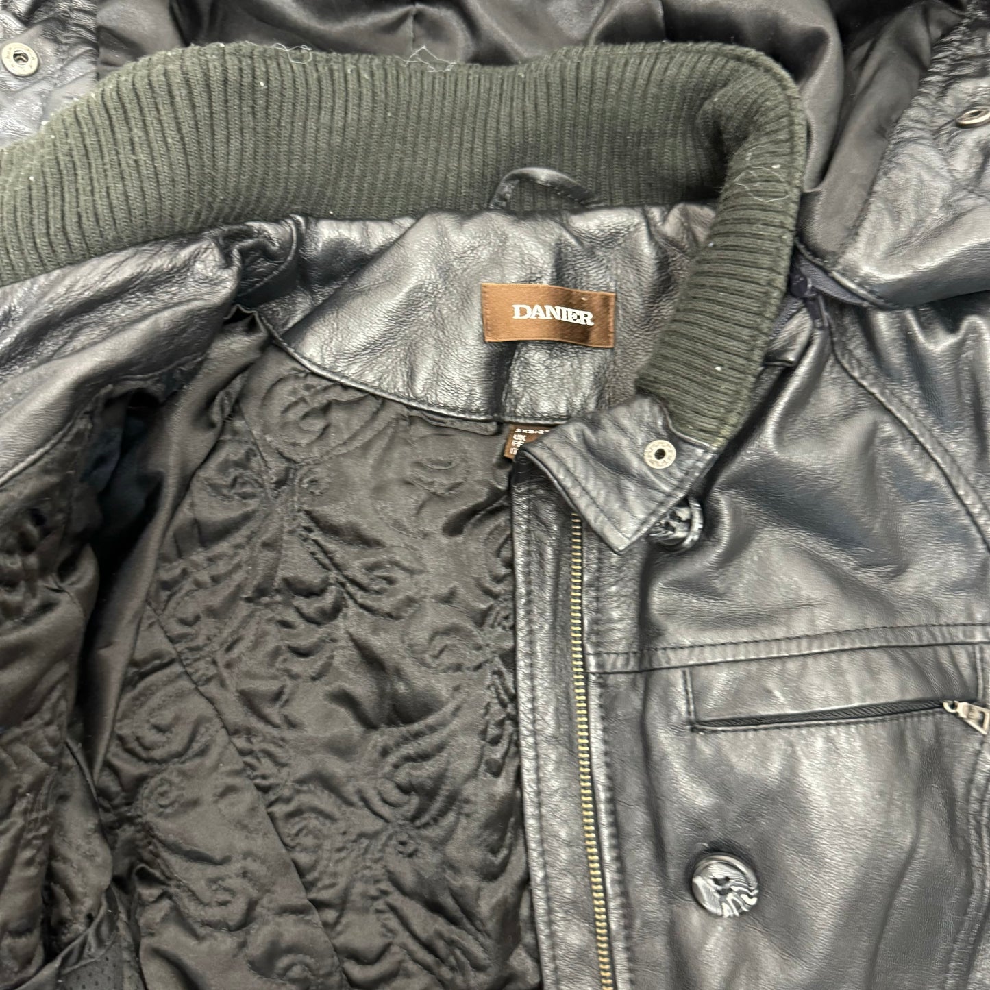 Danier Long Black Leather Jacket