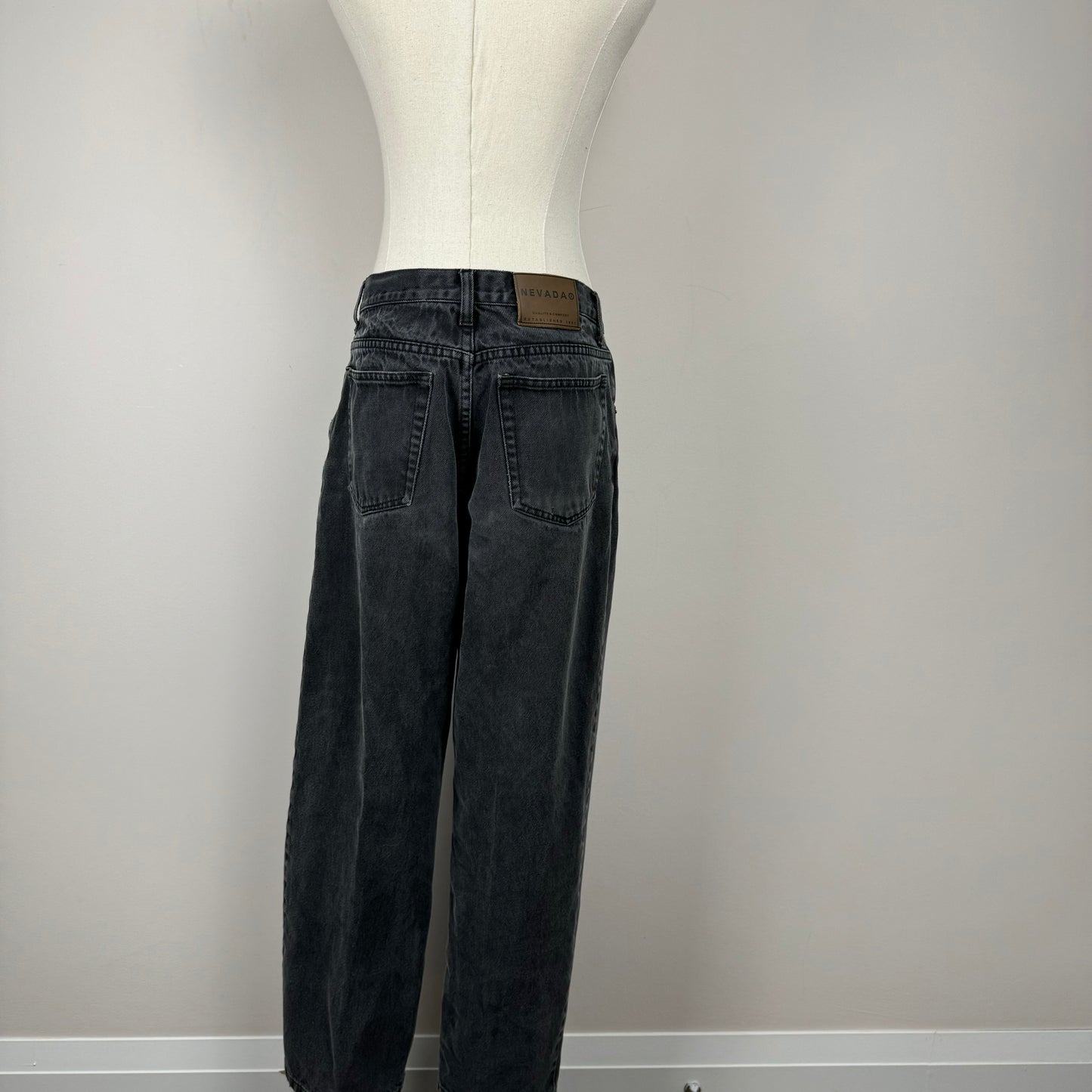 Vintage Charcoal Faded Straight Leg Jeans