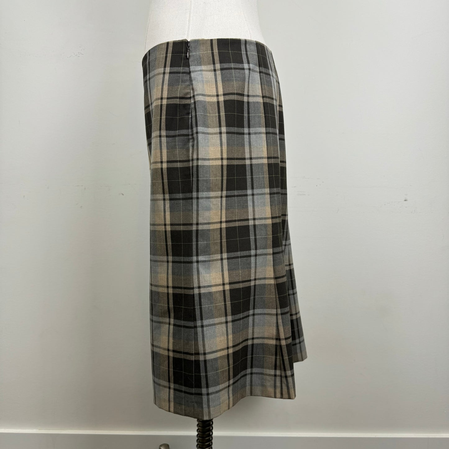 Vintage Plaid Midi Skirt