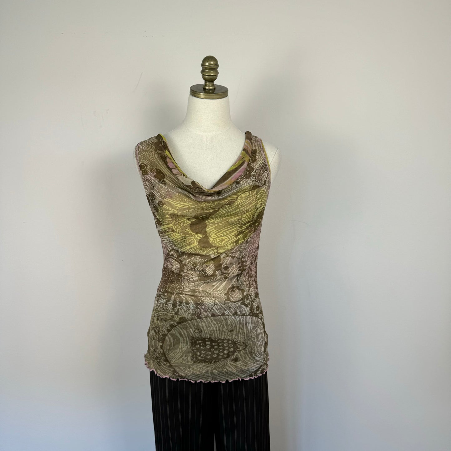 Vintage Mesh Reversible Semi Sheer Top