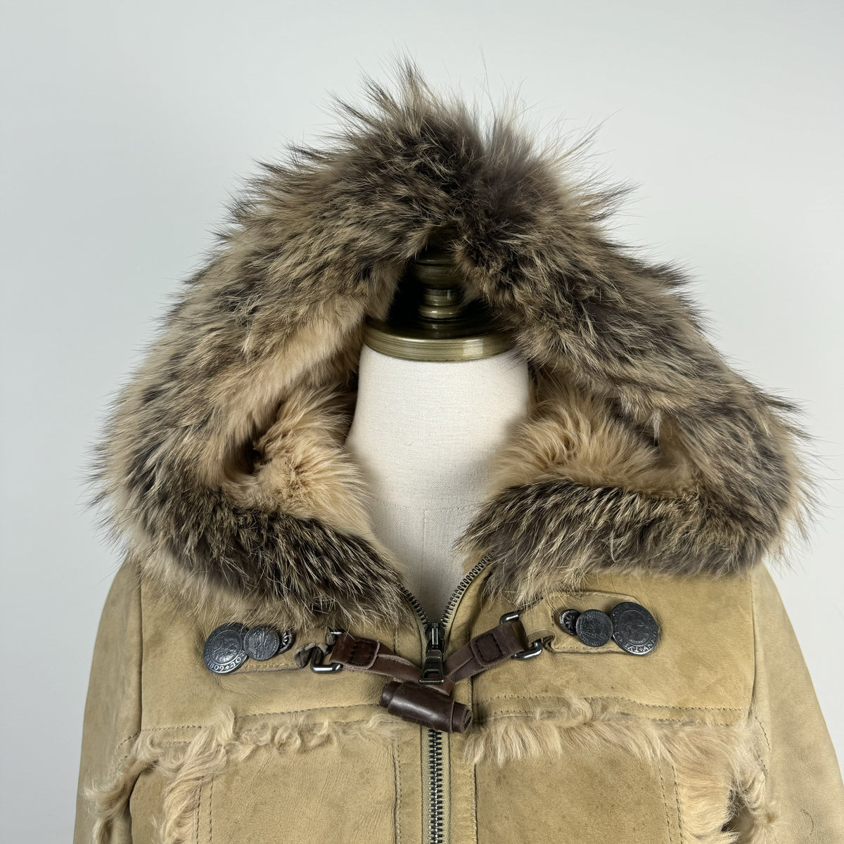 Vintage Prada Suede Afghan Jacket with Genuine Fur Trim – view 9