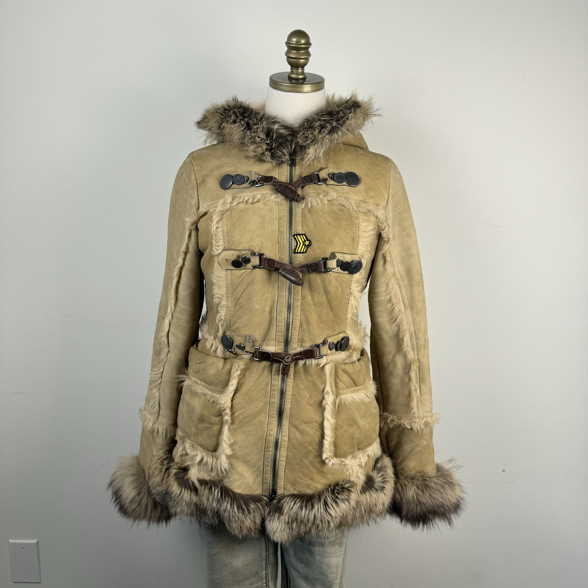 Vintage Prada Suede Afghan Jacket with Genuine Fur Trim – view 6