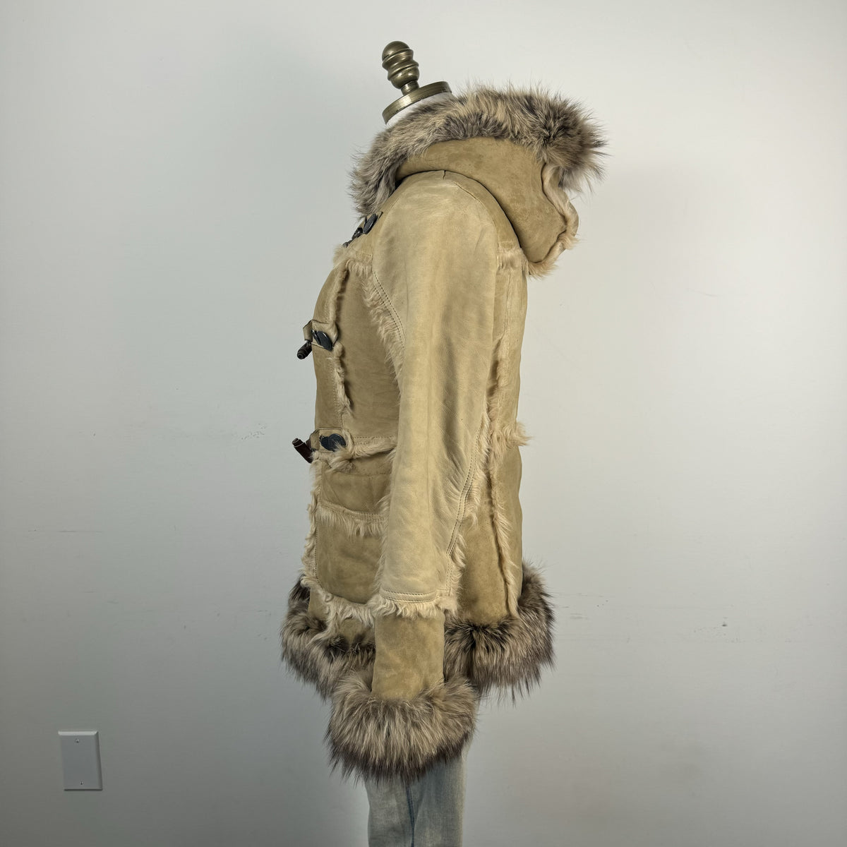 Vintage Prada Suede Afghan Jacket with Genuine Fur Trim – view 7
