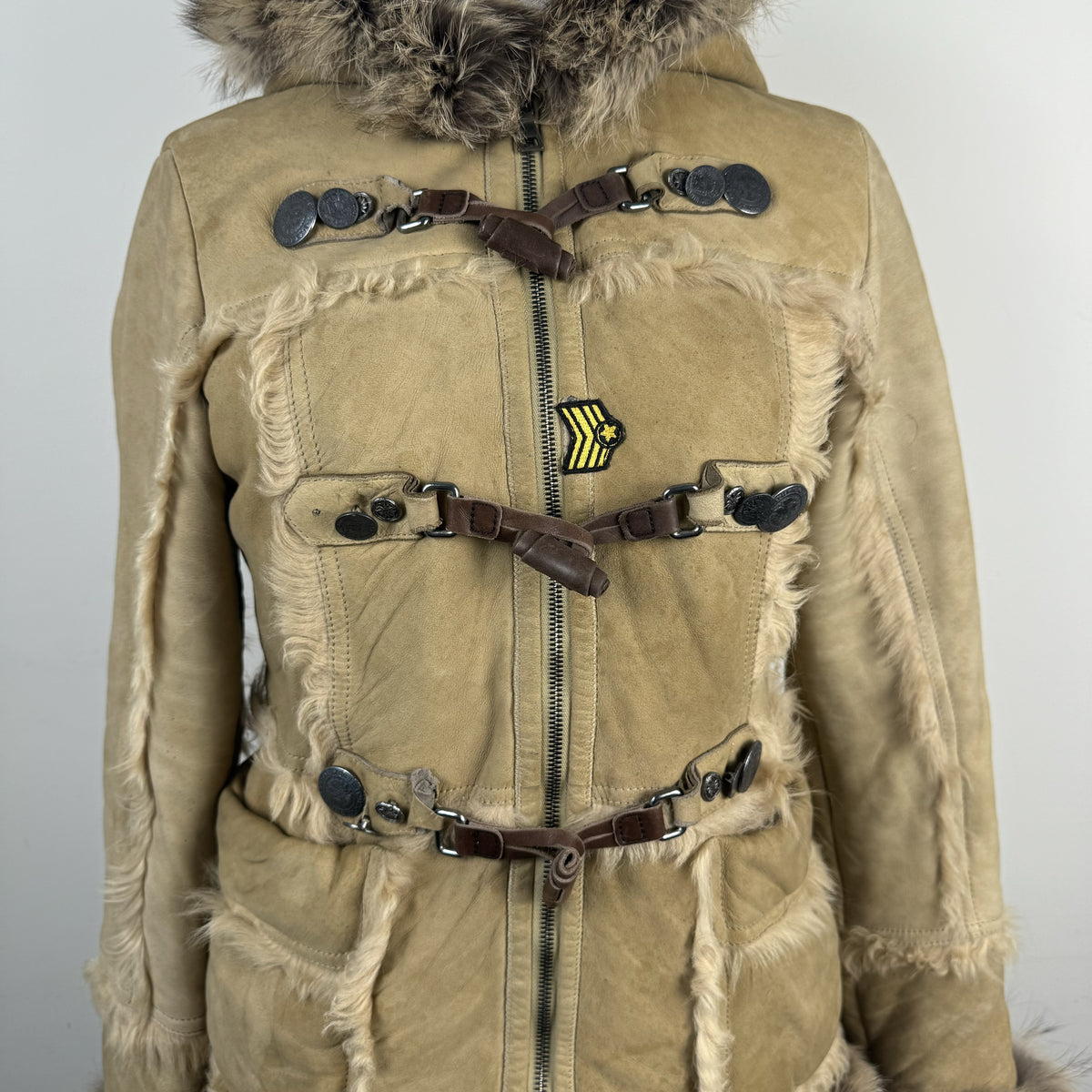Vintage Prada Suede Afghan Jacket with Genuine Fur Trim – view 10