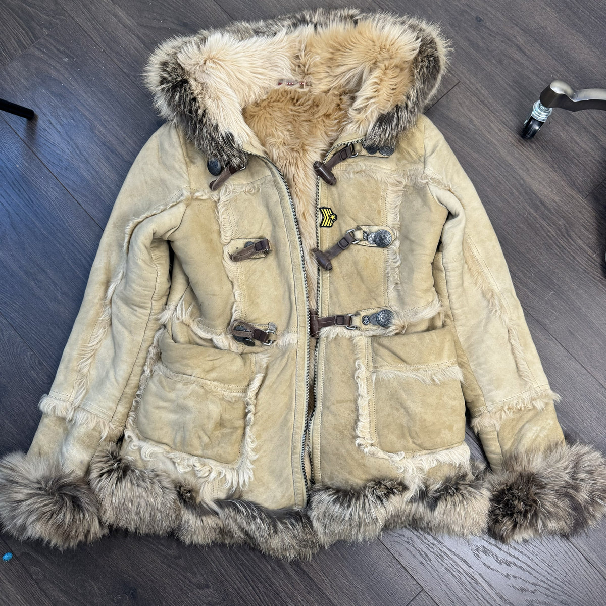Vintage Prada Suede Afghan Jacket with Genuine Fur Trim – view 13