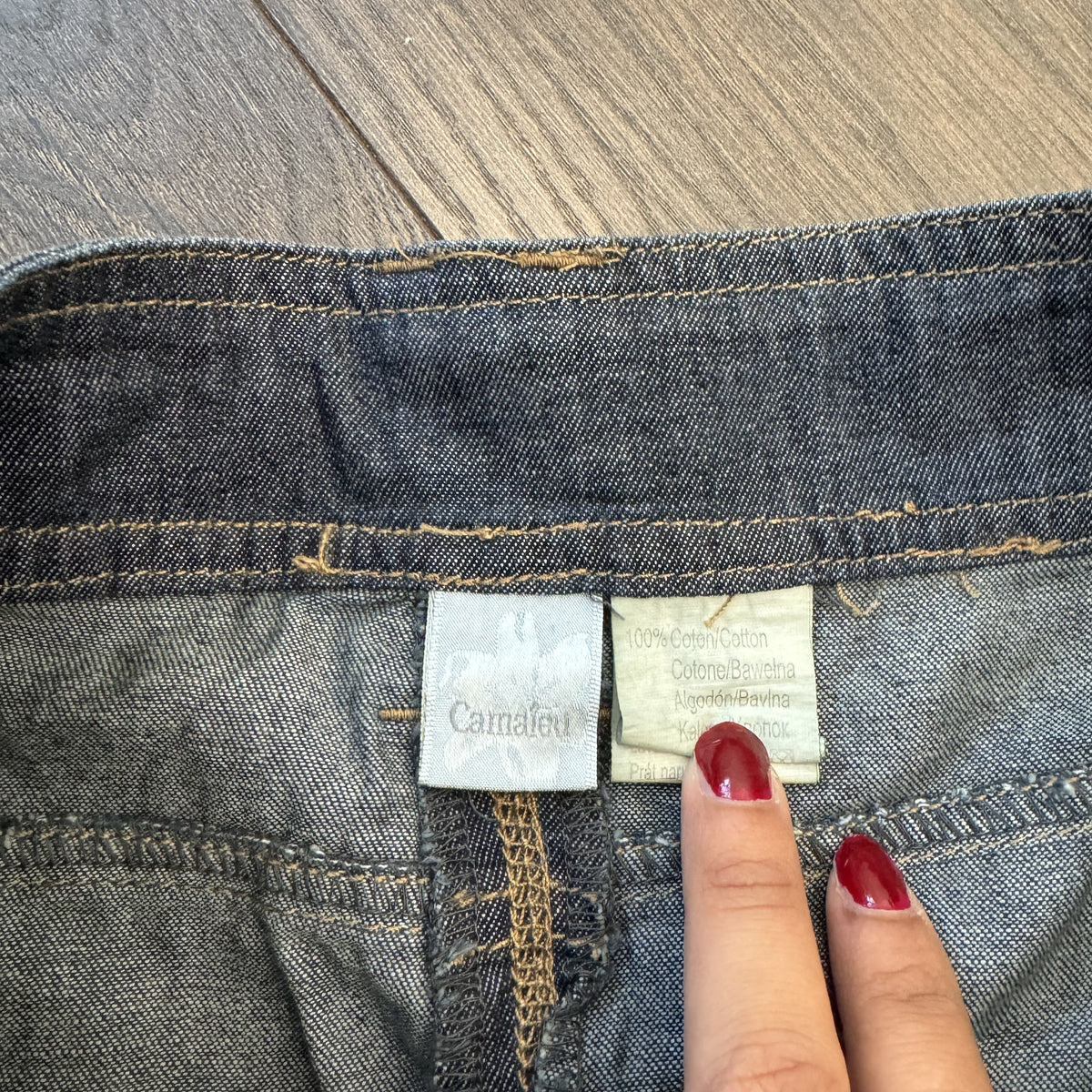 Vintage Camaieu Dark Wash Denim Pleated Midi Skirt – view 5