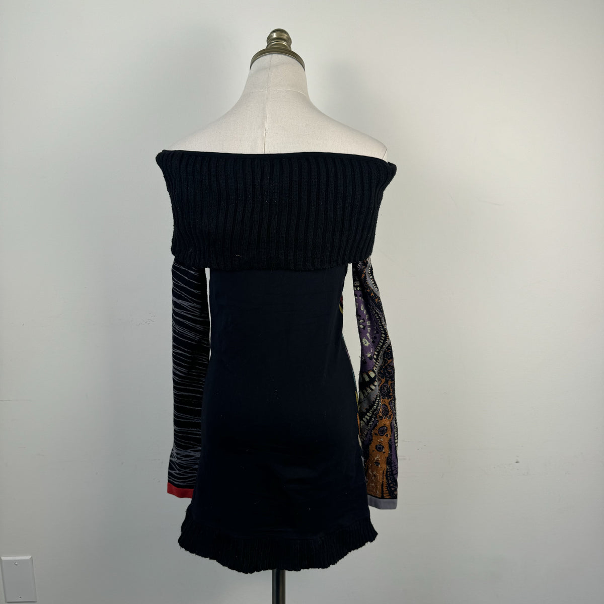 Desigual Vintage Off Shoulder Embroidered Sweater Mini Dress – view 3