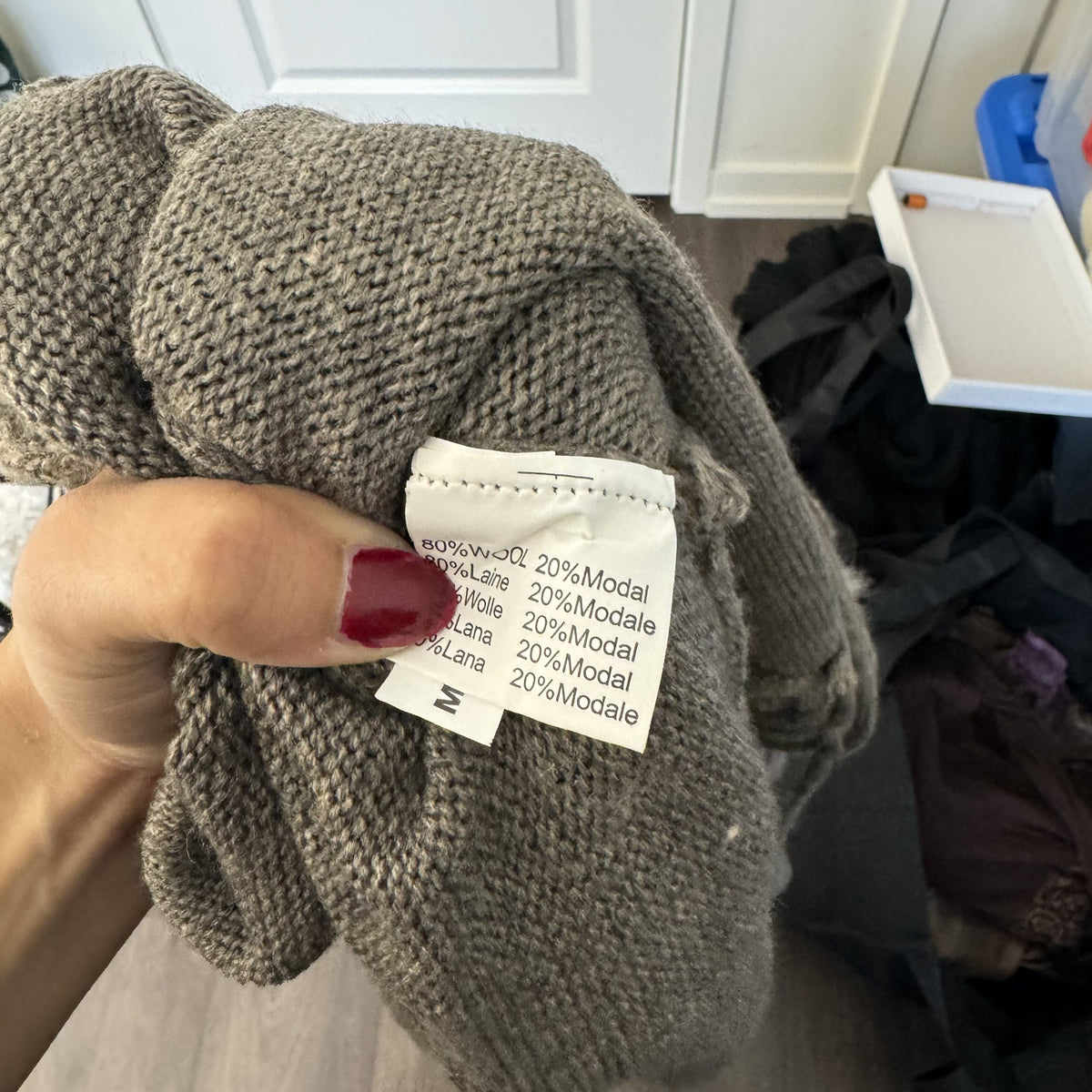 Vintage Grey Rabbit Fur Trim Open Front Tie Up Cardigan – view 8