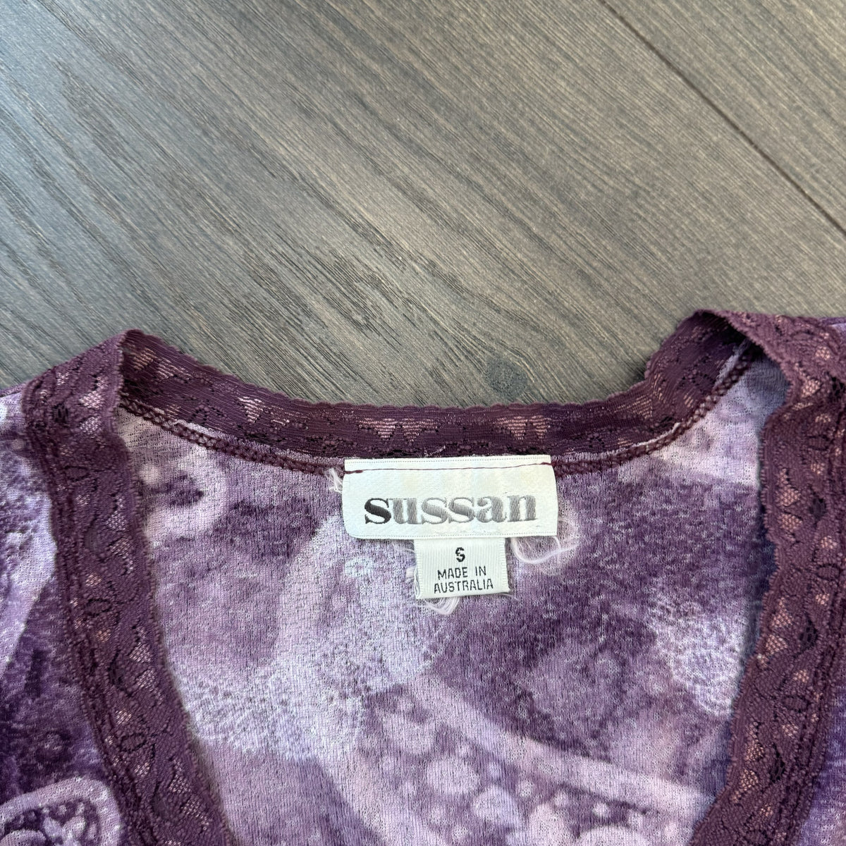 Vintage Floral Mesh Babydoll Lace Trim 3/4 Sleeve Top – view 5