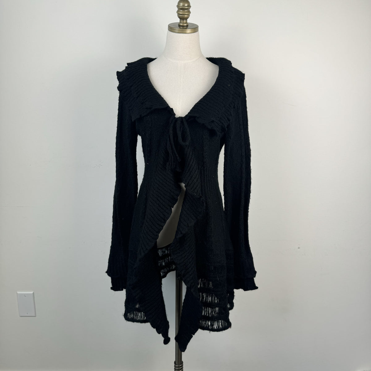 Joe Browns Black Ruffled Bell Sleeve Open Front Cardigan