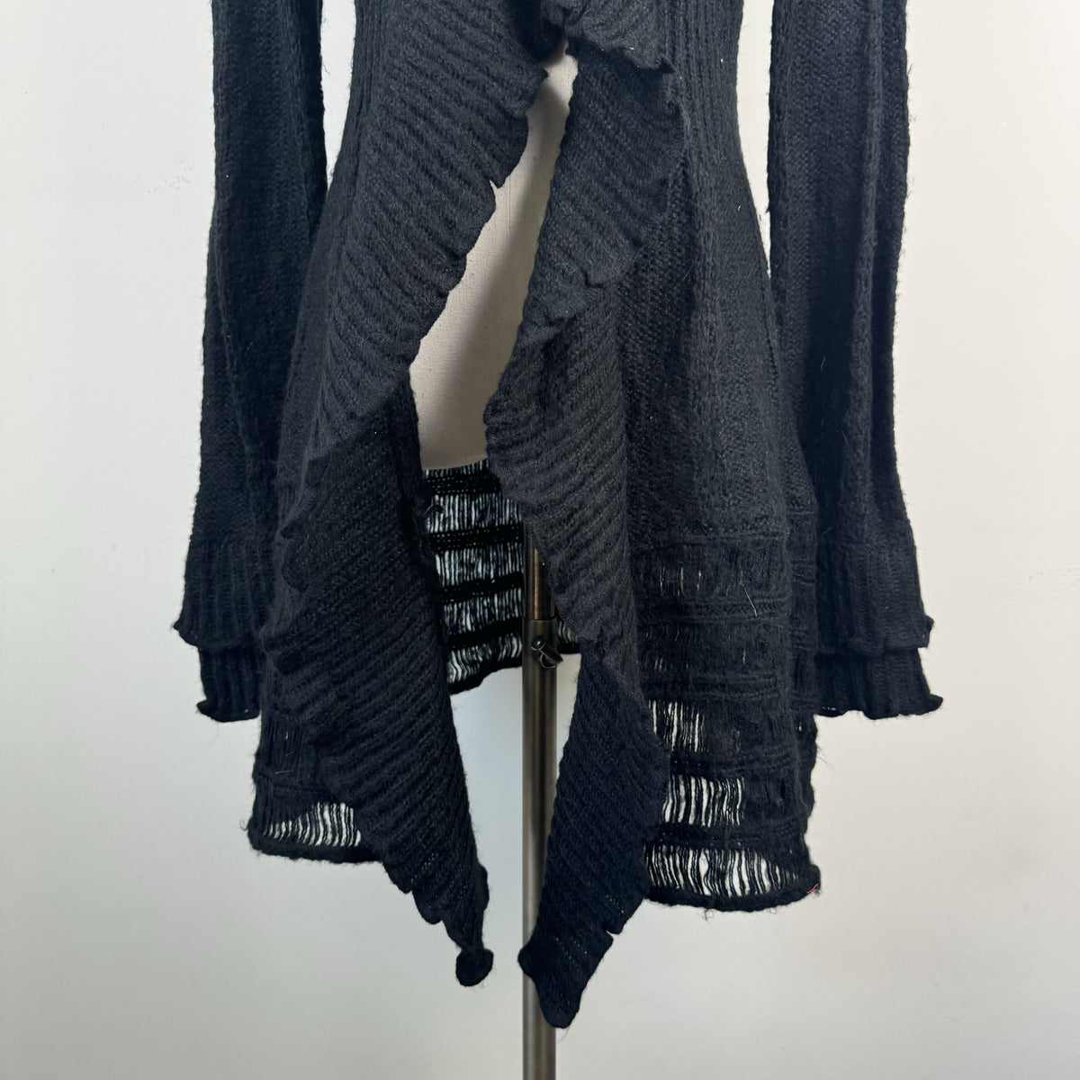 Joe Browns Black Ruffled Bell Sleeve Open Front Cardigan – view 3