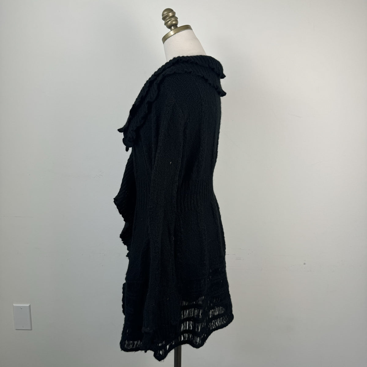 Joe Browns Black Ruffled Bell Sleeve Open Front Cardigan – view 5