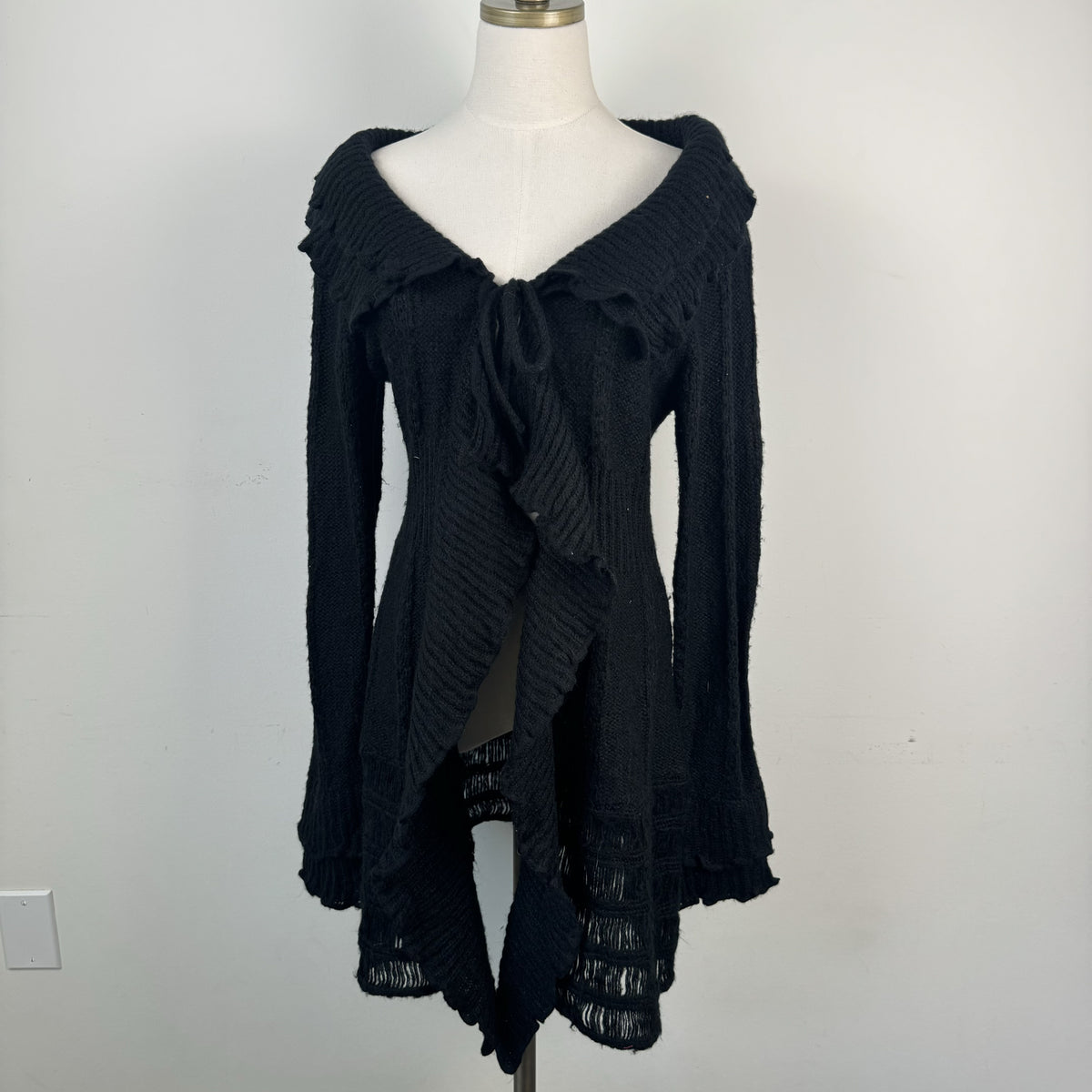Joe Browns Black Ruffled Bell Sleeve Open Front Cardigan – view 7