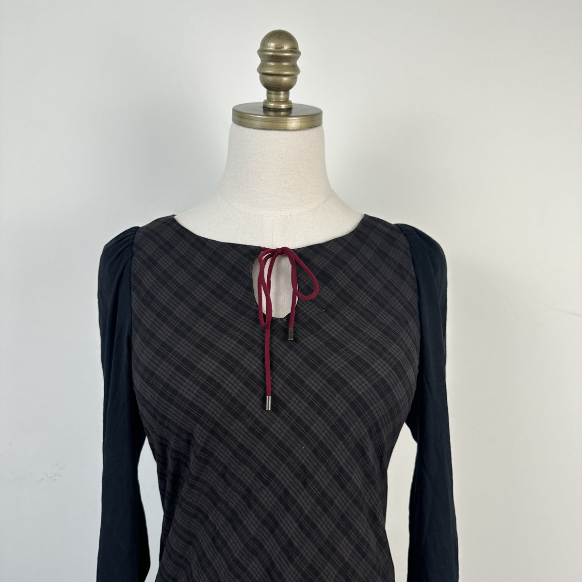 Cop Copine Vintage Plaid Midi Dress with Boat Neck – view 12