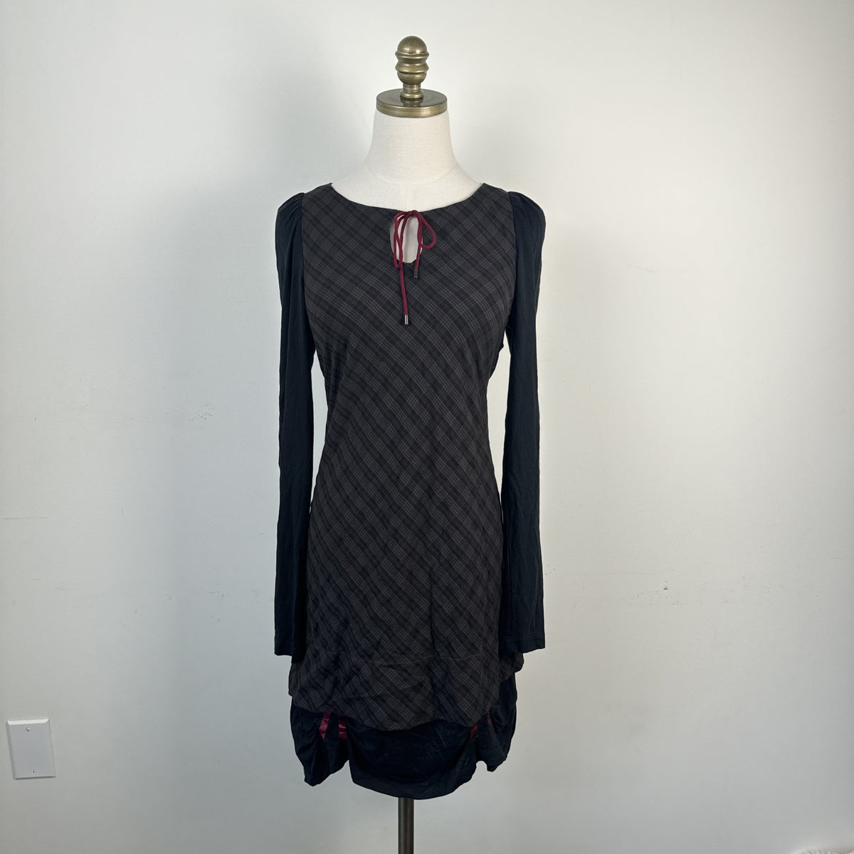 Cop Copine Vintage Plaid Midi Dress with Boat Neck – view 7