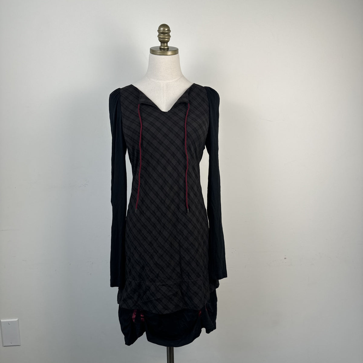 Cop Copine Vintage Plaid Midi Dress with Boat Neck – view 8