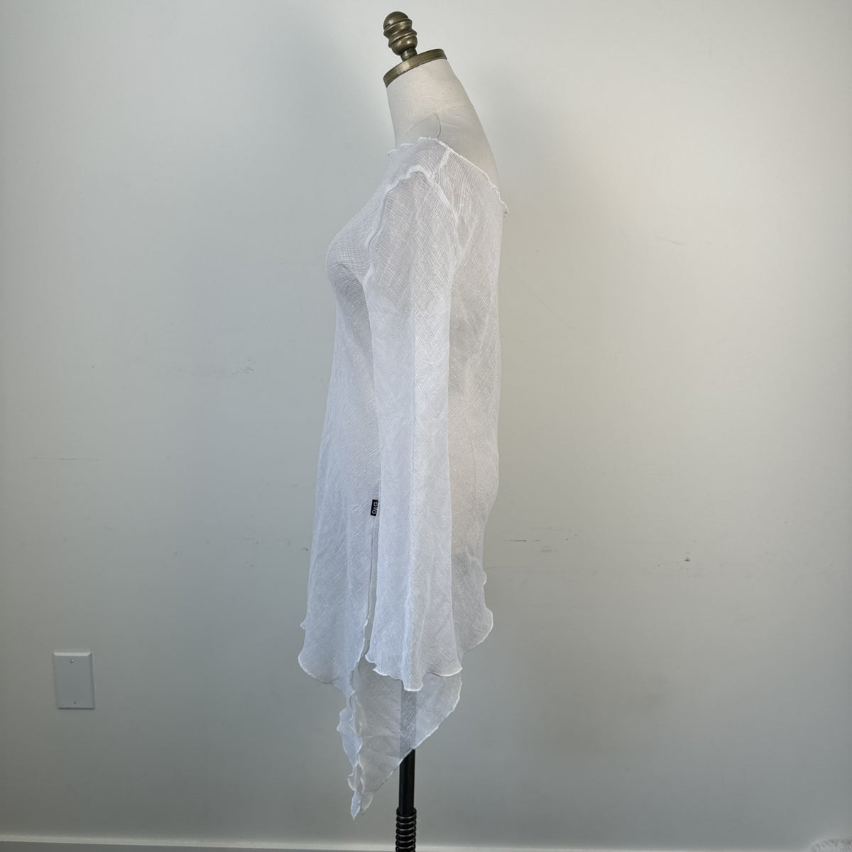 Dolce & Gabbana White Semi Sheer Off Shoulder Bell Sleeve Top – view 4