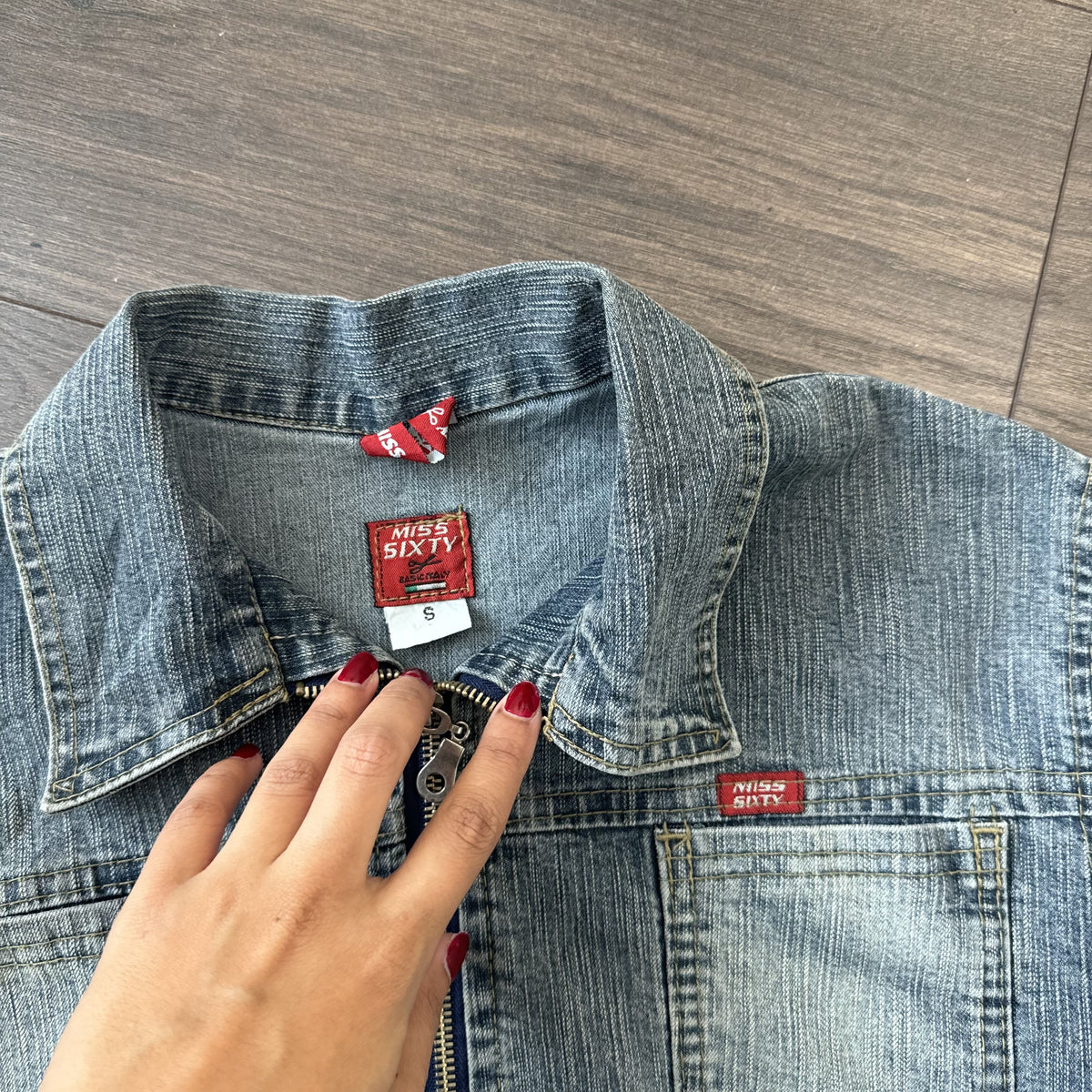 Vintage Miss Sixty Zip Up Denim Jacket – view 10