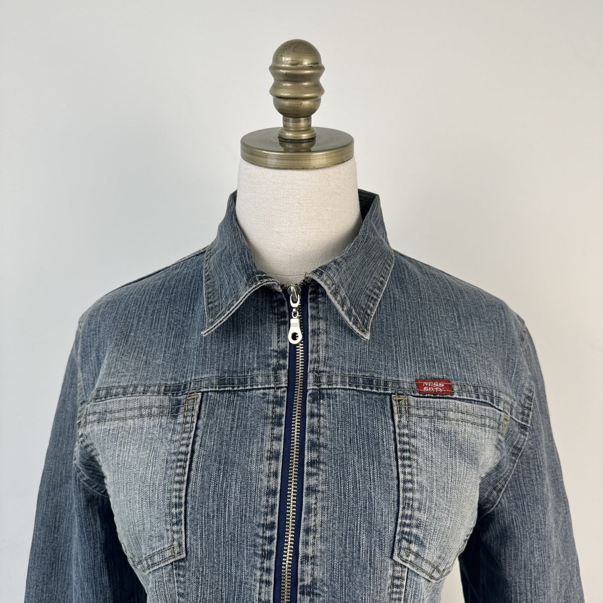 Vintage Miss Sixty Zip Up Denim Jacket – view 2