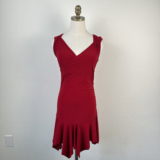 Vintage Jennyfer Red Ruched Babydoll Drop Waist Mini Dress – view 2