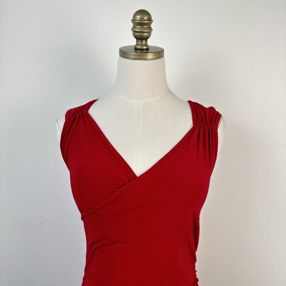Vintage Jennyfer Red Ruched Babydoll Drop Waist Mini Dress – view 8