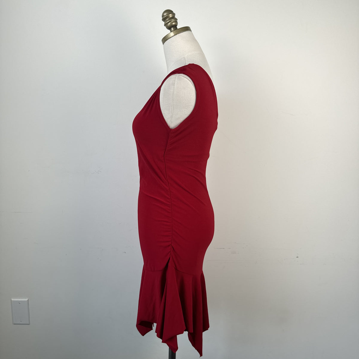 Vintage Jennyfer Red Ruched Babydoll Drop Waist Mini Dress – view 3