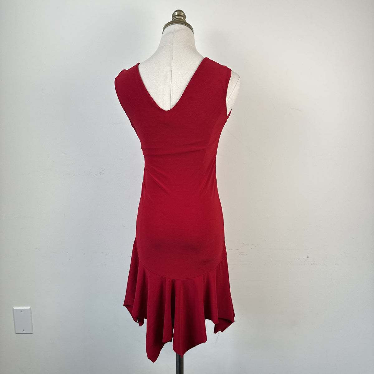 Vintage Jennyfer Red Ruched Babydoll Drop Waist Mini Dress – view 5