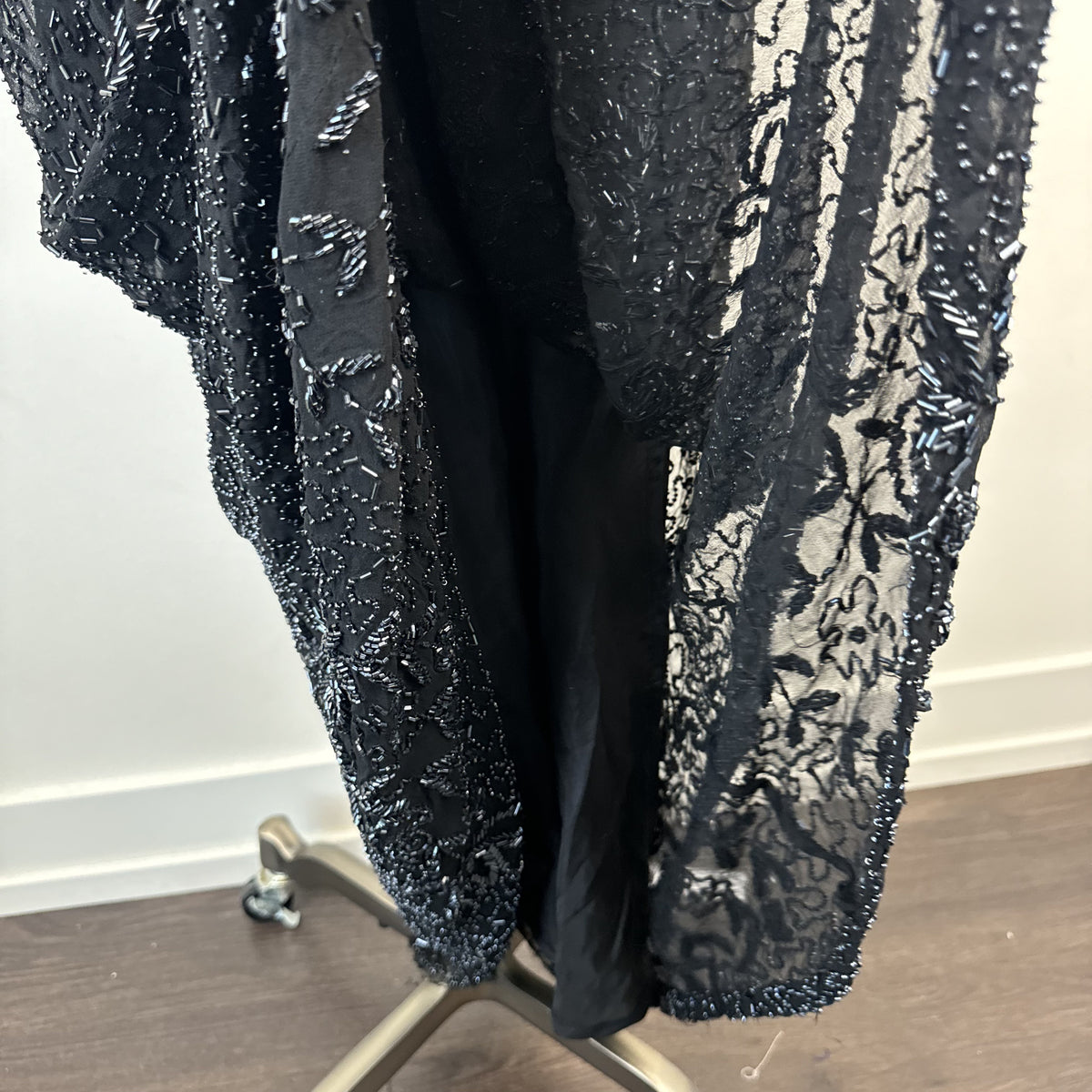 Vintage After Six Beaded Chiffon Backless High Neck Maxi Dress – view 15