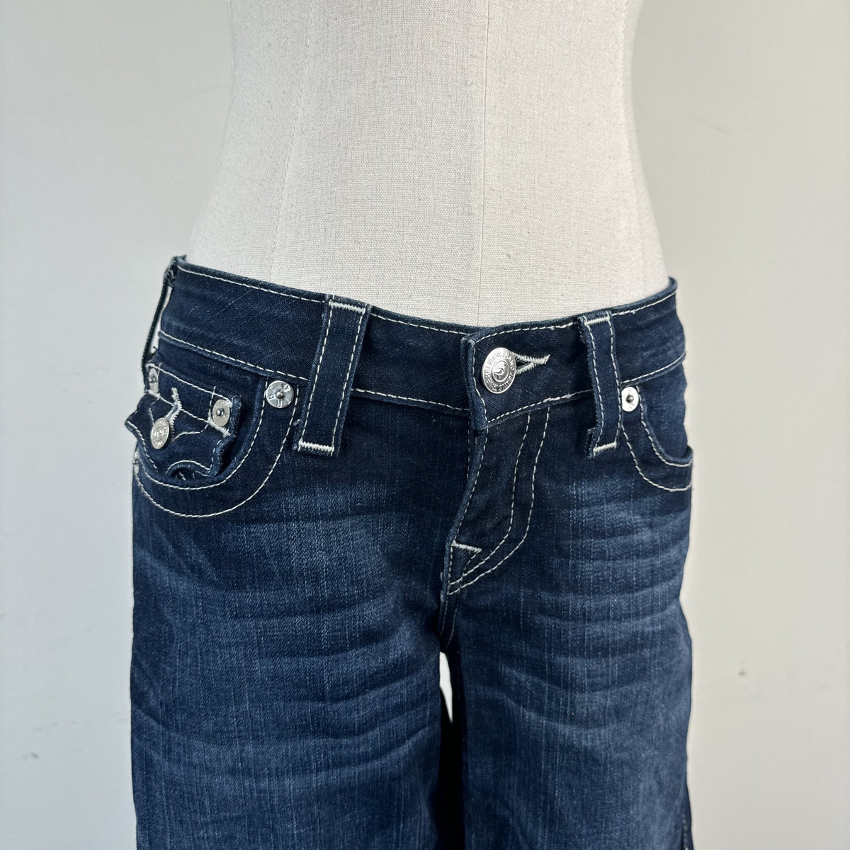 True Religion Dark Wash Low Rise Bootcut Jeans – view 7