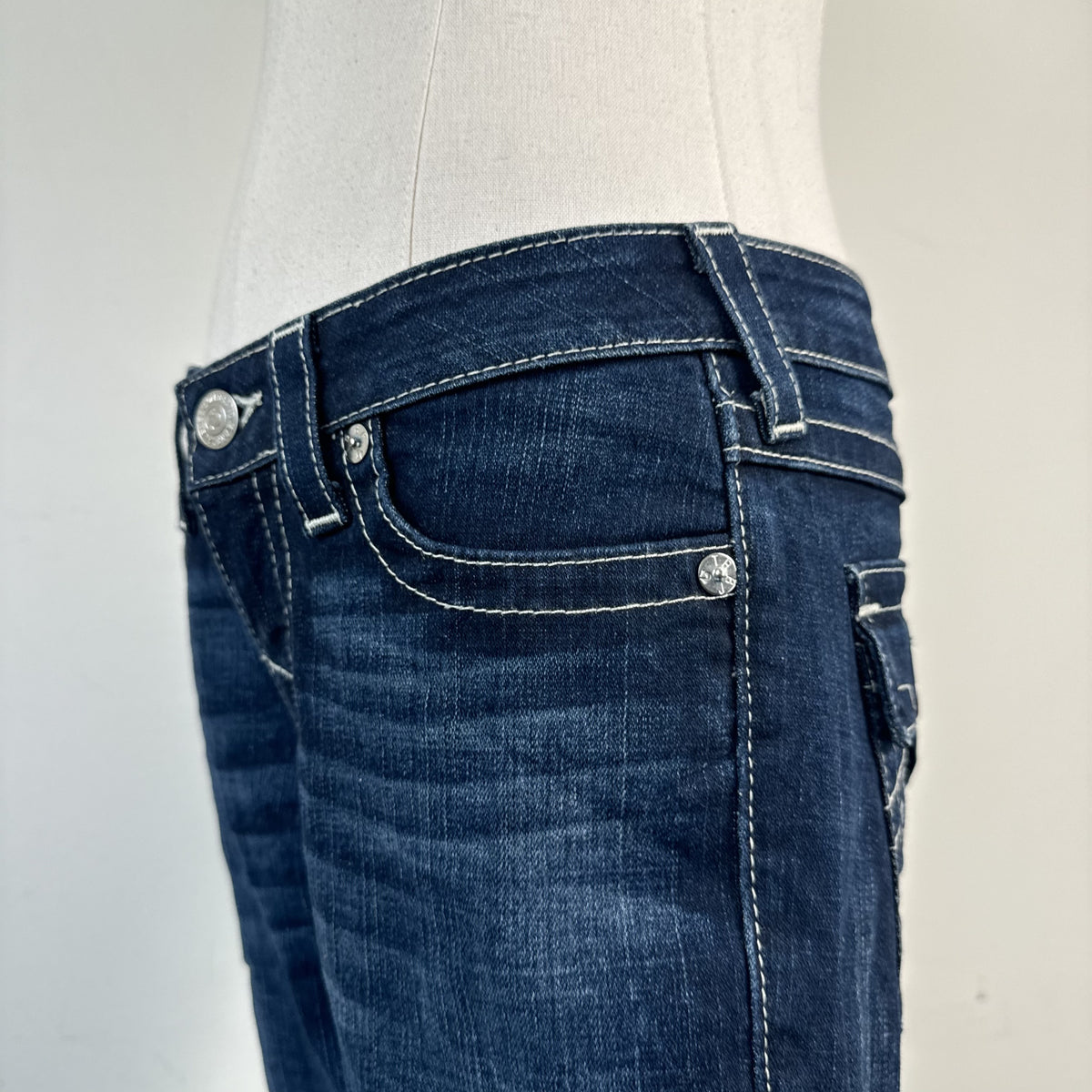 True Religion Dark Wash Low Rise Bootcut Jeans – view 10
