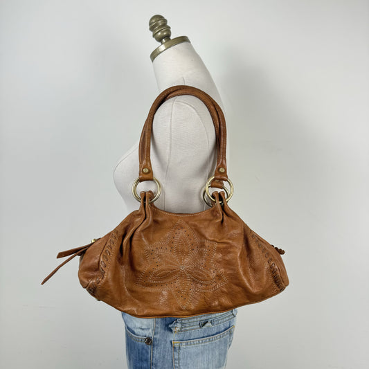 Vintage Ez Corte Anglais Tan Leather Boho Shoulder Bag – view 8