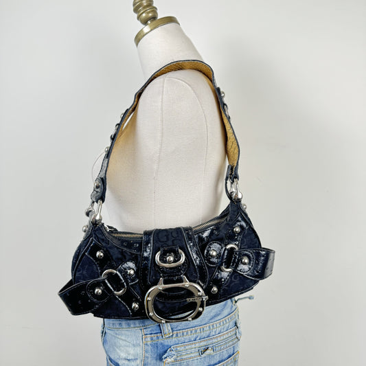 Vintage Y2K Guess Silver Studded Buckle Shoulder Bag – view 4