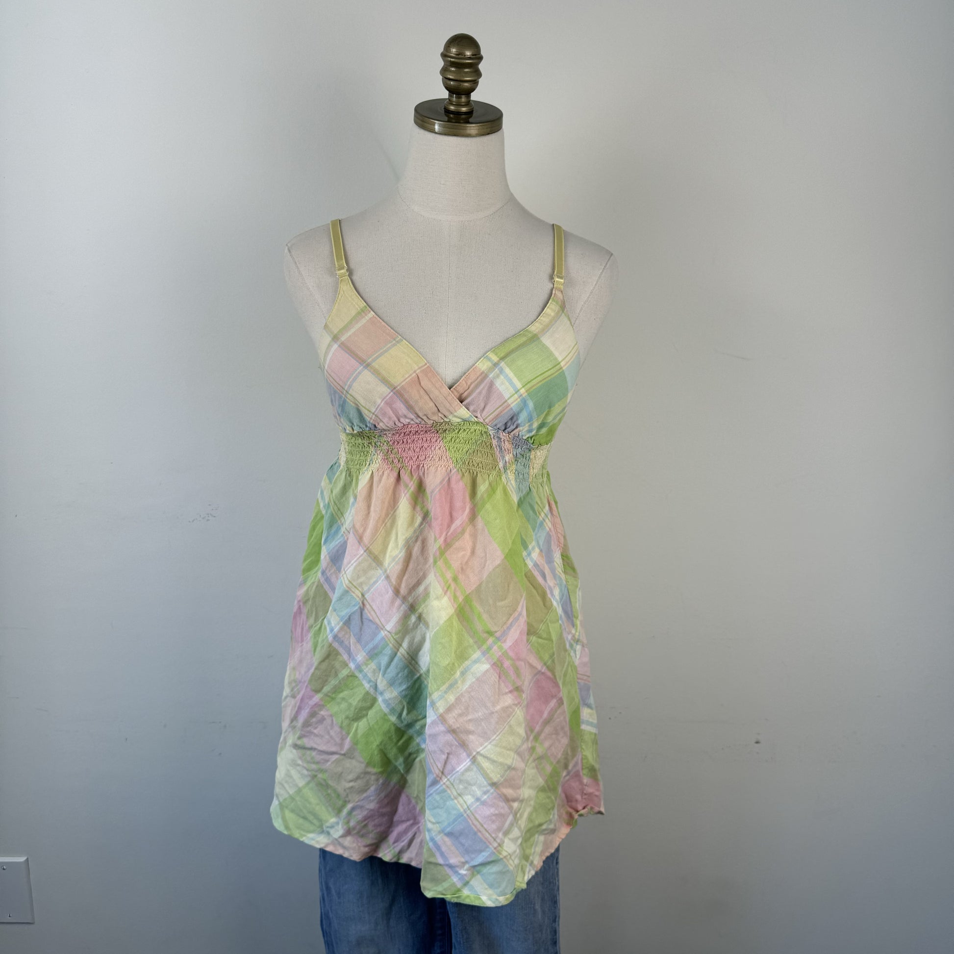Pastel Plaid Babydoll Top – view 2