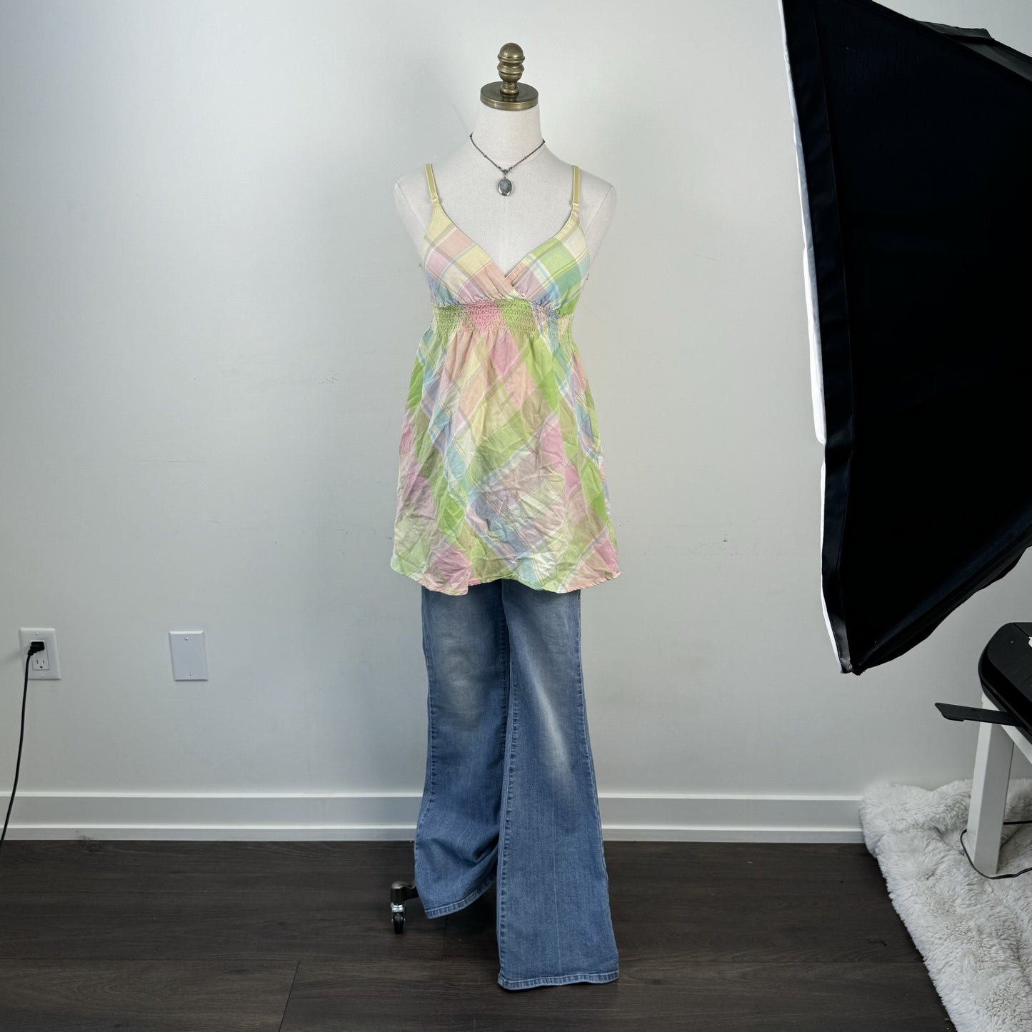 Pastel Plaid Babydoll Top – view 6