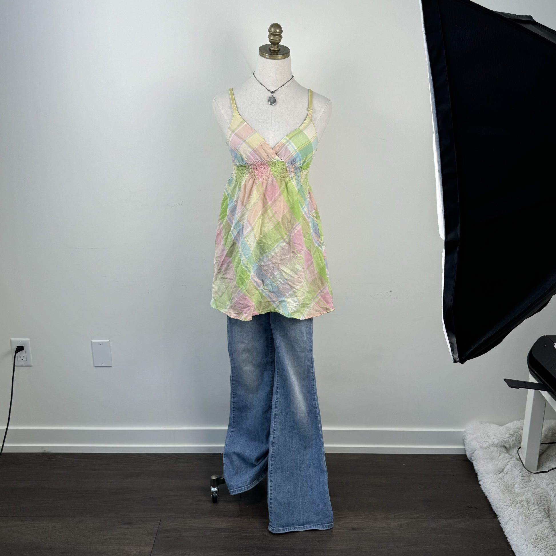 Pastel Plaid Babydoll Top – view 6