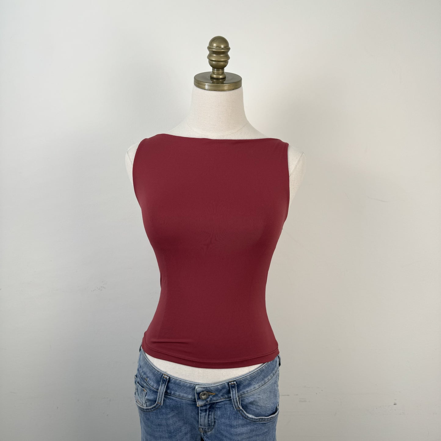 Vintage Boat Neck Sleeveless Top – view 1