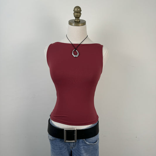 Vintage Boat Neck Sleeveless Top – view 6