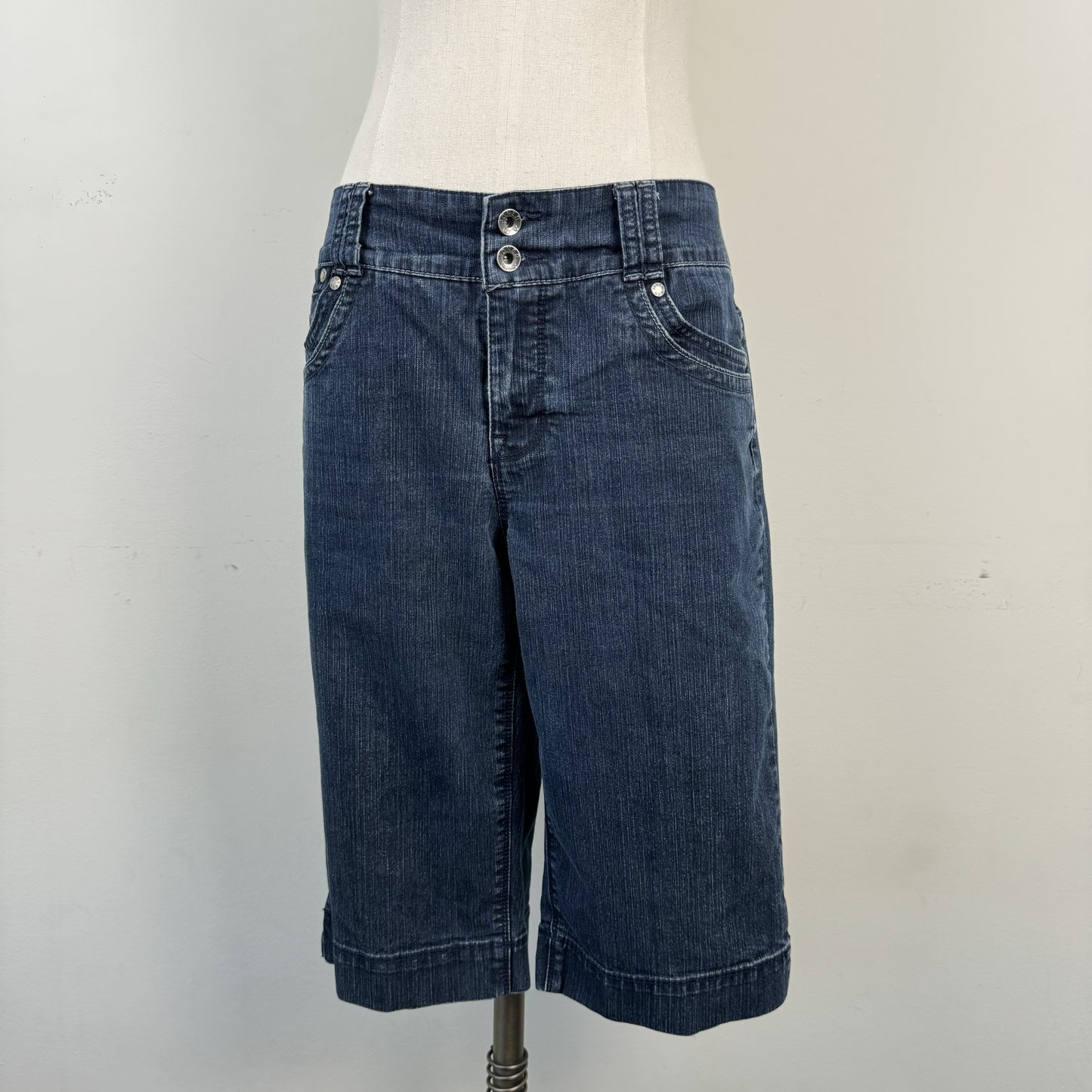 Dark Wash Denim Capris – view 2