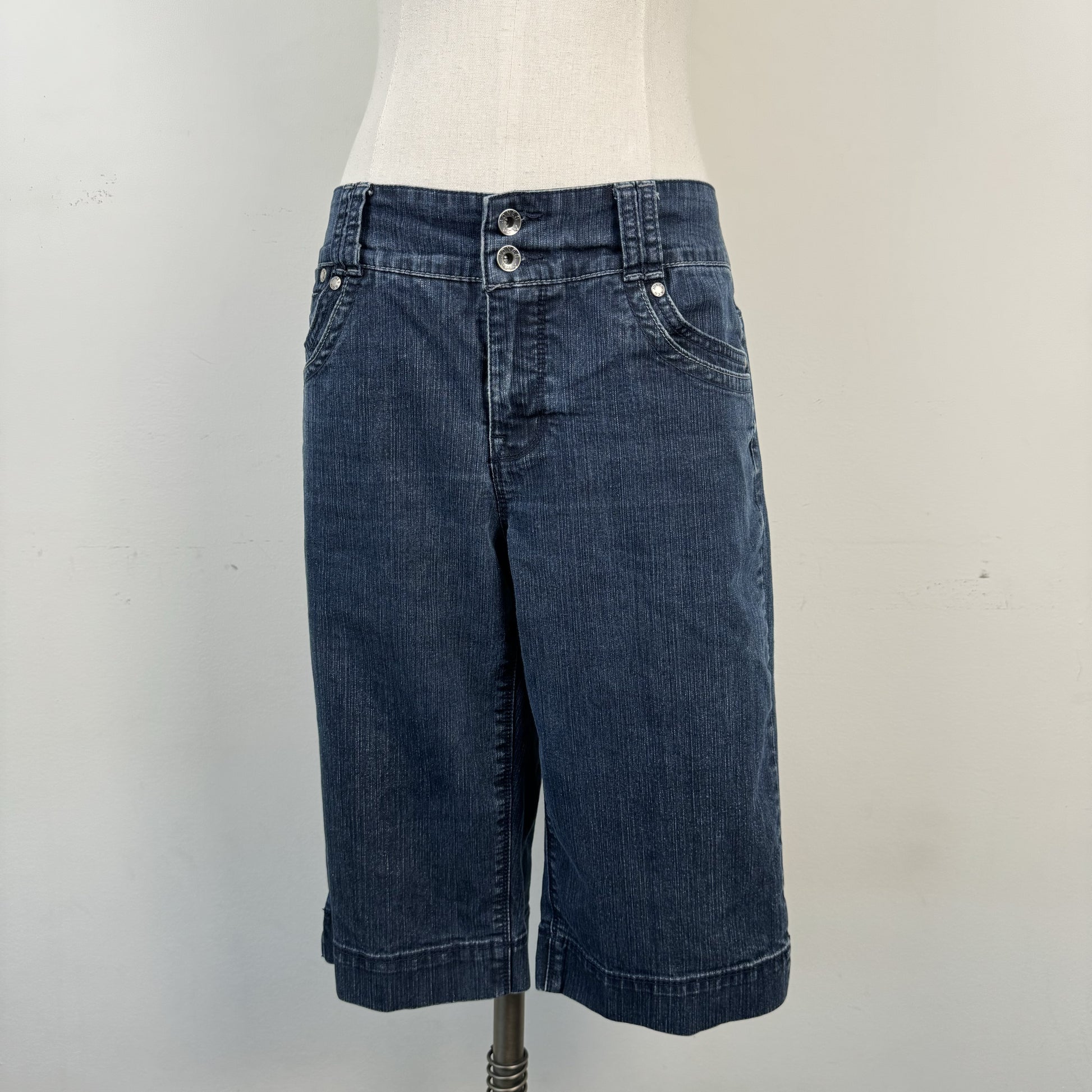 Dark Wash Denim Capris – view 2