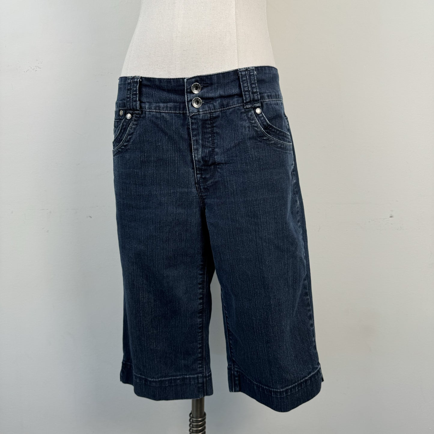 Dark Wash Denim Capris – view 7