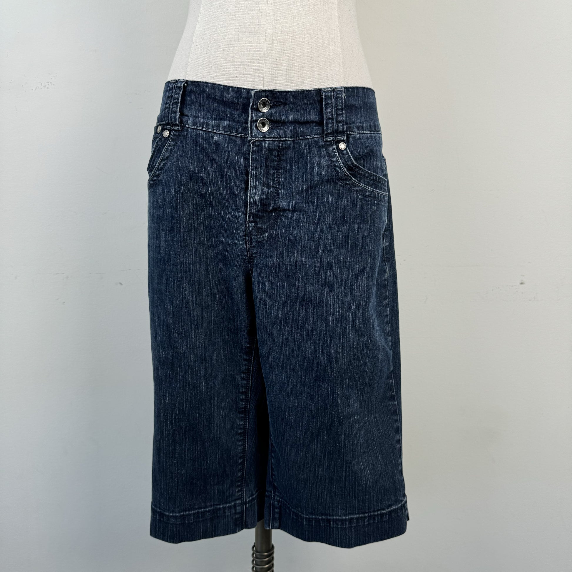 Dark Wash Denim Capris – view 1