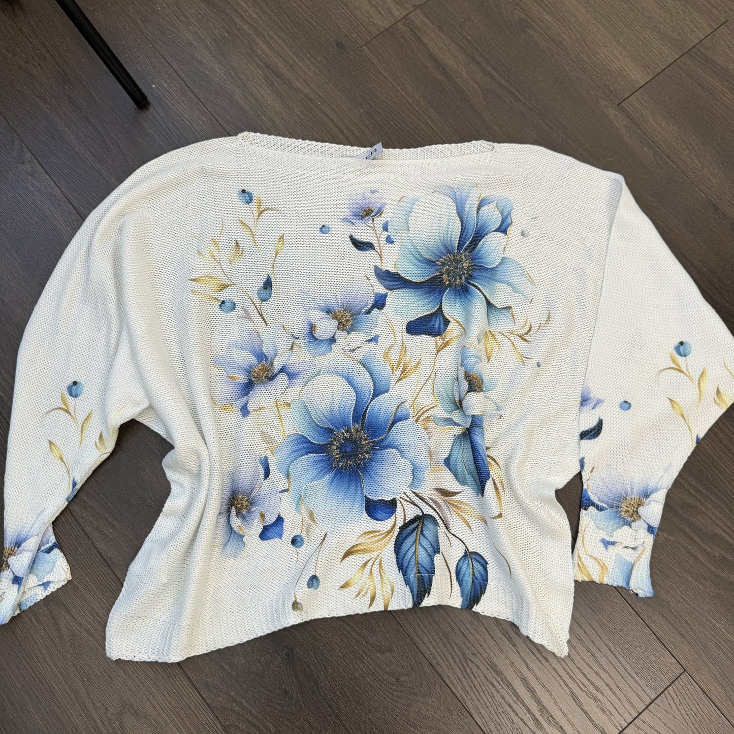 White Off Shoulder Dolman Sweater – view 9