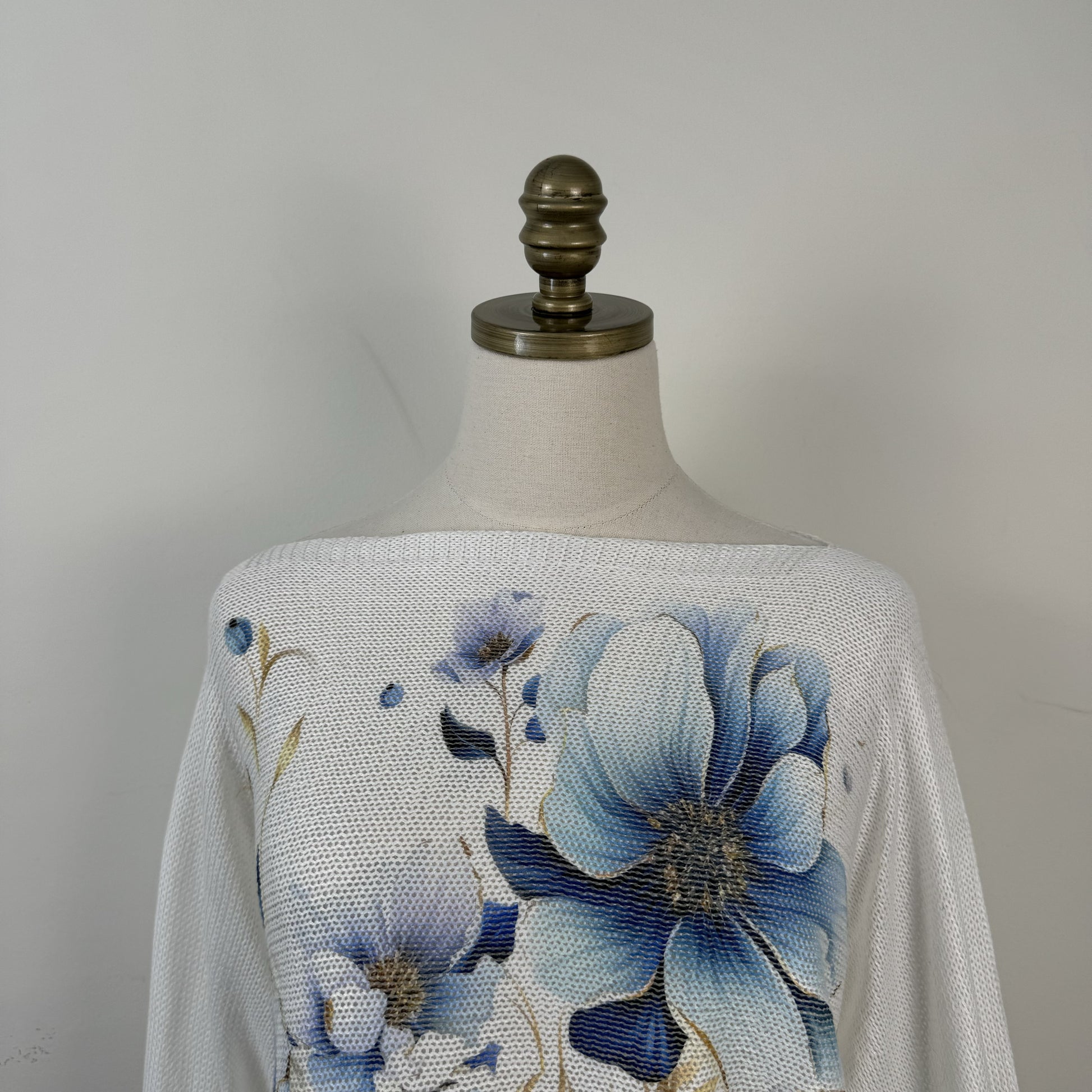 White Off Shoulder Dolman Sweater – view 4