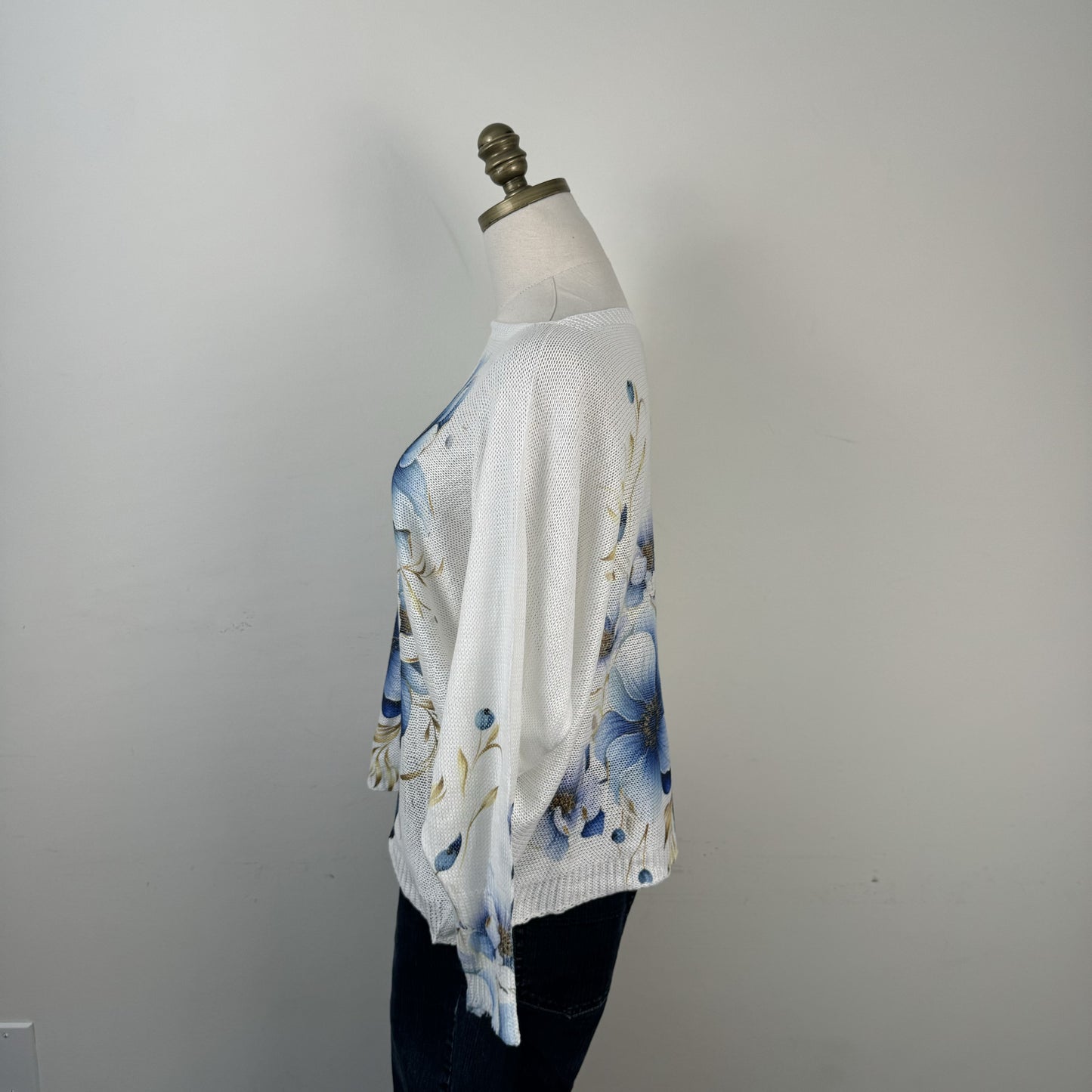 White Off Shoulder Dolman Sweater – view 5