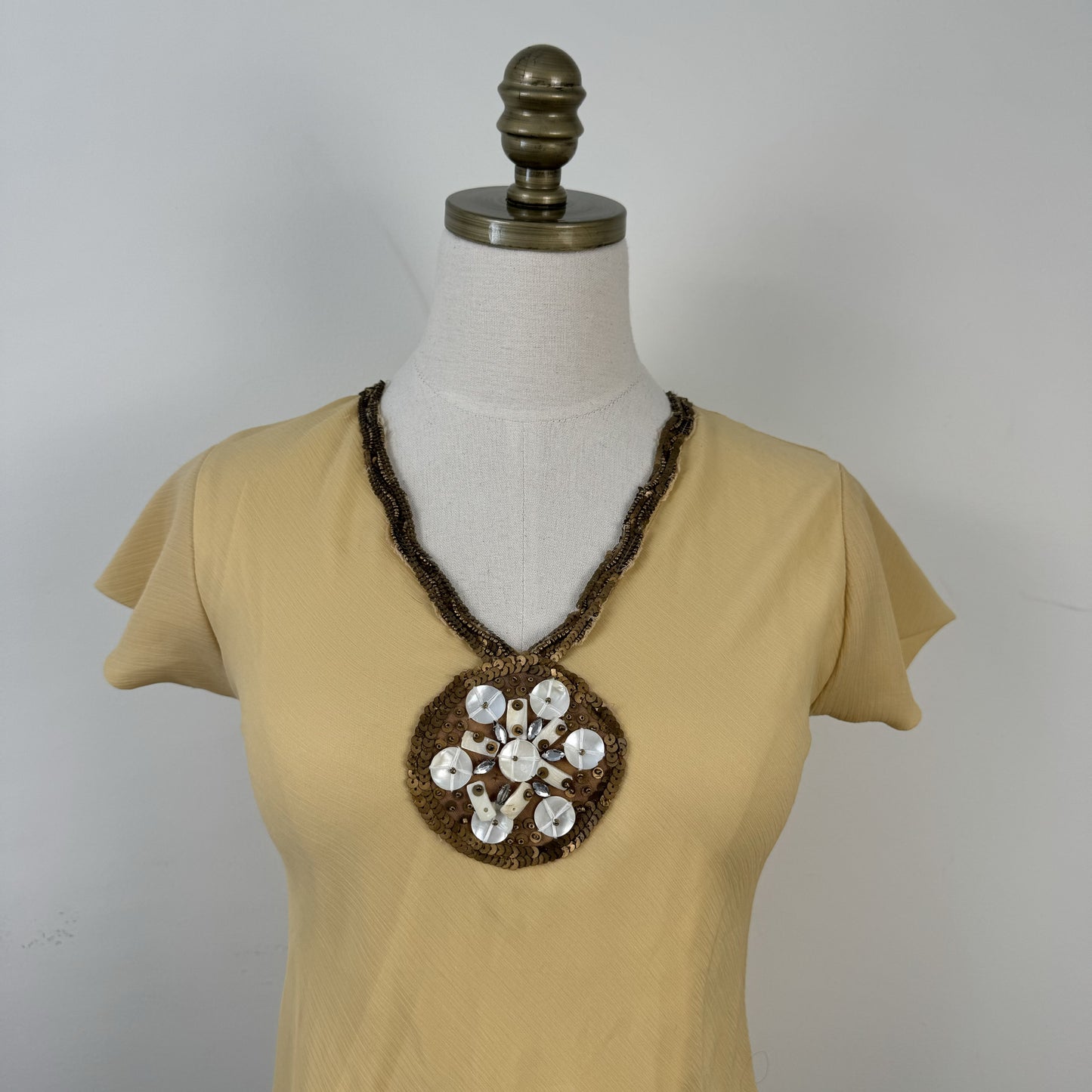 Vintage Beaded Chiffon Asymmetric Top – view 4