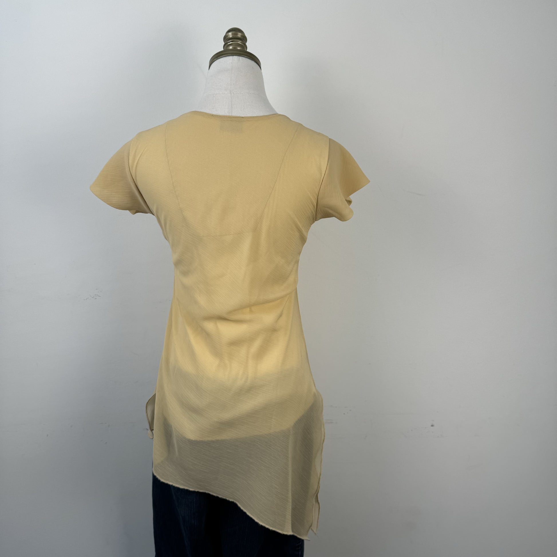 Vintage Beaded Chiffon Asymmetric Top – view 6