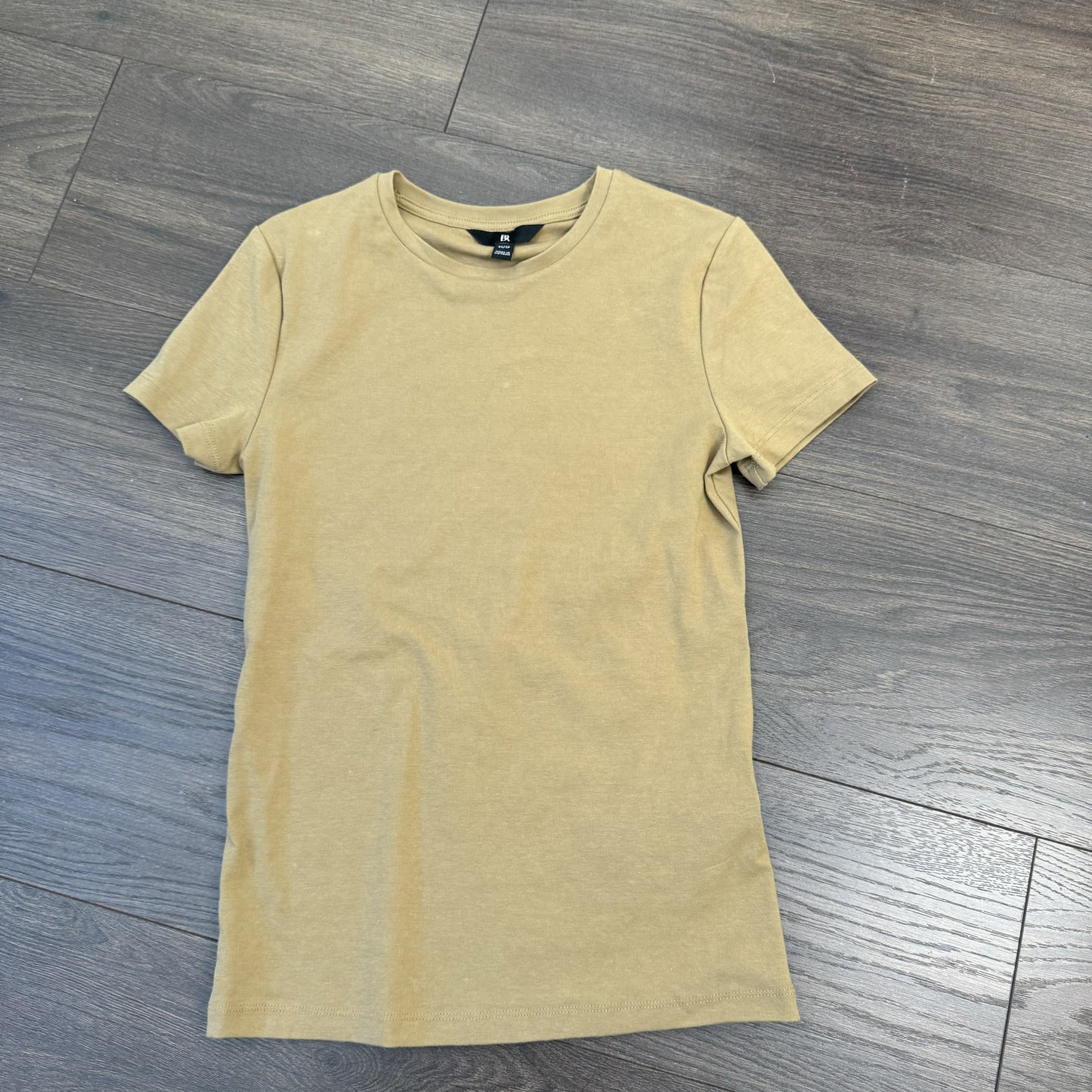 Khaki Fitted Short Sleeve Top – view 7
