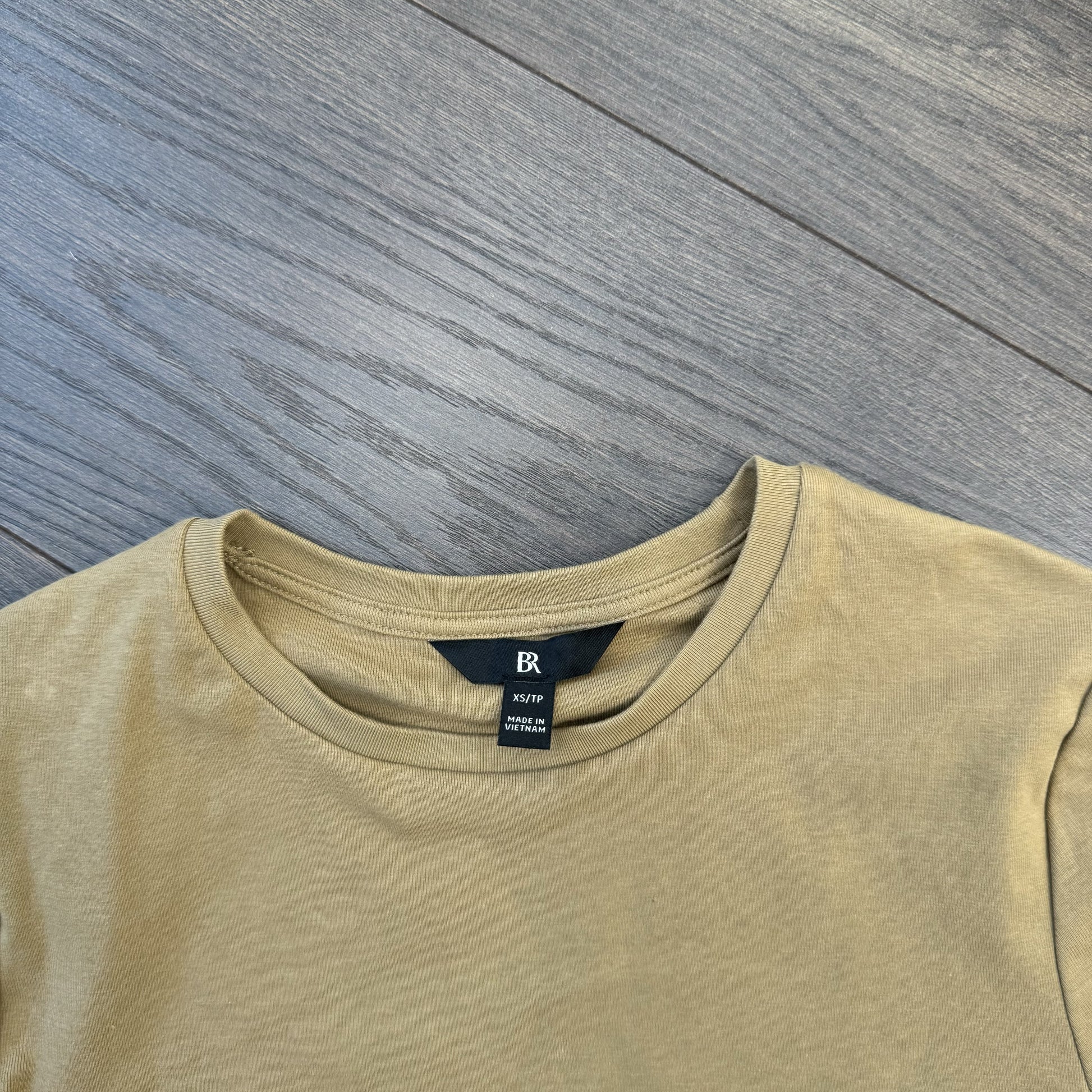Khaki Fitted Short Sleeve Top – view 8